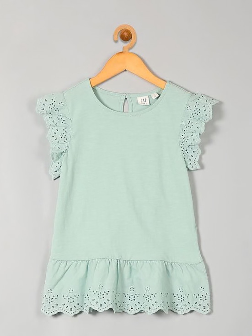 GAP Girls Mint Eyelet Ruffle Dress